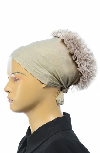 Bonnet à Froufrous 7001-26 Beige Foncé  7001-26