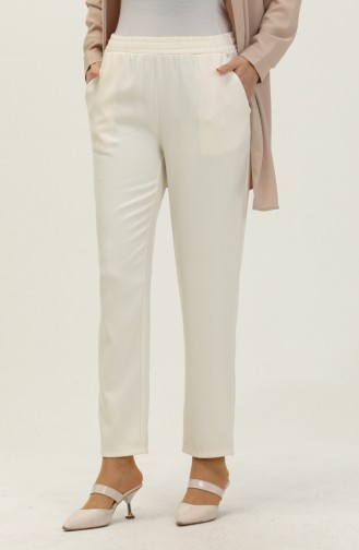 Pocket Straight Leg Trousers 1003-02 Ecru 101003-02