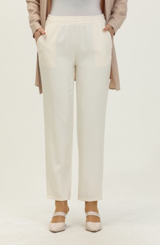 Pocket Straight Leg Trousers 1003-02 Ecru 101003-02