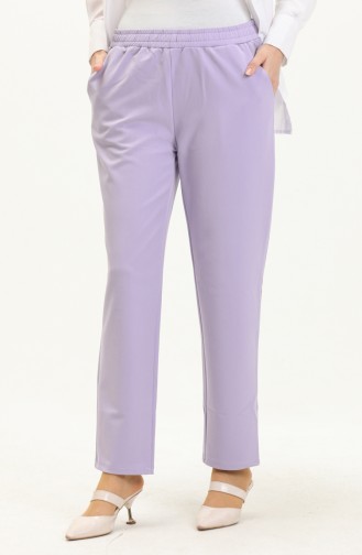 Pocketed Straight Leg Trousers 1007-02 Lilac 101007-02