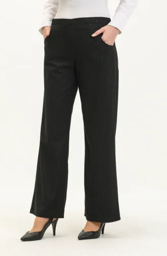 Pantalon Large A Rayure 1009-01 Bleu Marine 101009-01