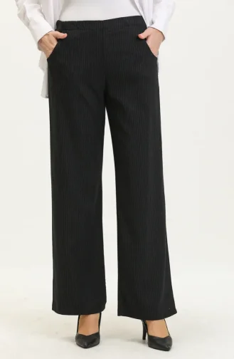 Pantalon Large A Rayure 1009-01 Bleu Marine 101009-01