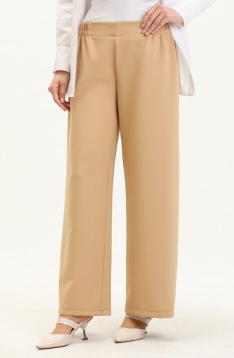 Pantalon Large à Taille Élastique 2951A-04 Camel 2951A-04