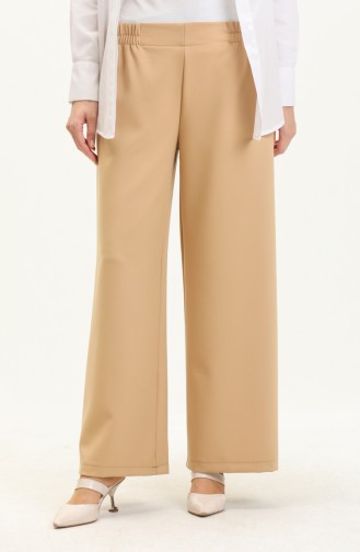 Pantalon Large à Taille Élastique 2951A-04 Camel 2951A-04