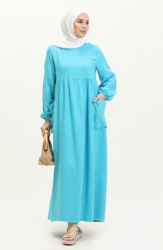 Robe avec Poche 24Y8893-06 Turquoise 24Y8893-06