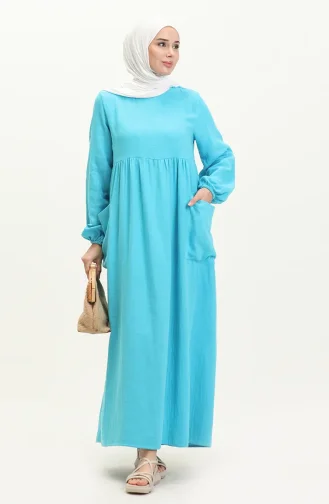Muslin Pocket Dress 24Y8893-06 Turquoise 24Y8893-06