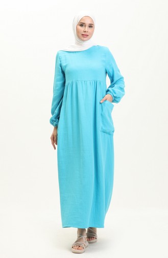 Turquoise İslamitische Jurk 24Y8893-06