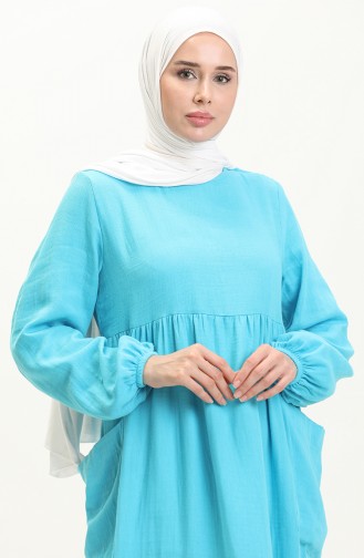 Muslin Pocket Dress 24Y8893-06 Turquoise 24Y8893-06