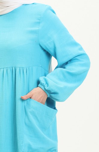 Muslin Pocket Dress 24Y8893-06 Turquoise 24Y8893-06