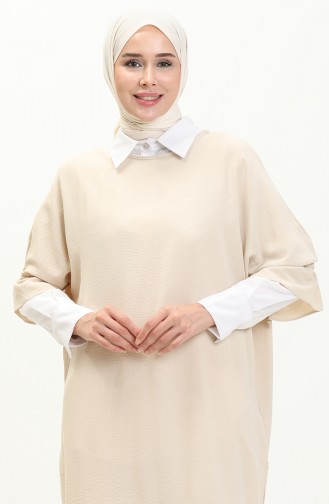 Aerobin Poncho Tunic 3770-02 Beige 3770-02