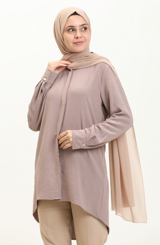 Aerobin Fabric Asymmetrical Tunic 60023-02 Mink 60023-02