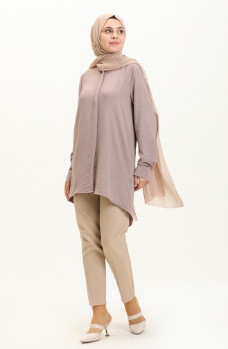 Aerobin Fabric Asymmetrical Tunic 60023-02 Mink 60023-02