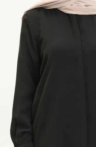 Aerobin Kumaş Asimetrik Tunik 60023-03 Siyah