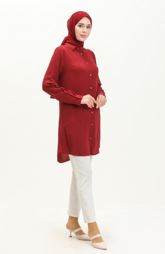 Crepe Tunic 5104-01 Claret Red 5104-01