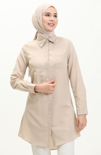 Pocketed Tunic 6562-09 Beige 6562-09