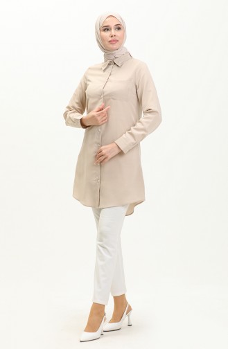 Pocketed Tunic 6562-09 Beige 6562-09