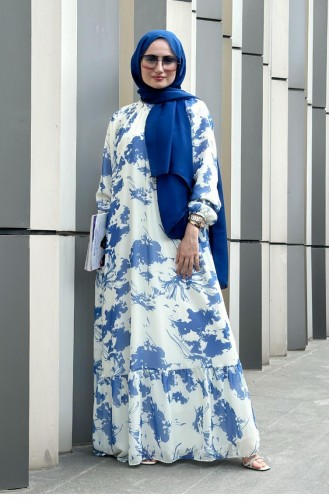 Svt2485 Eda Chiffonkleid-Blau 1145
