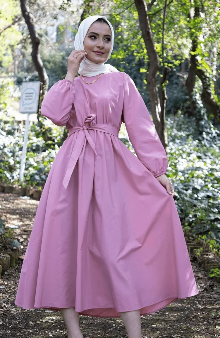 Svt2289 Mevlana Model Yakasız Uzun Elbise
