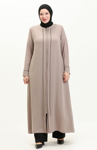 Plus Size Stone Detailed Abaya 5050-06 Indigo 5050-07