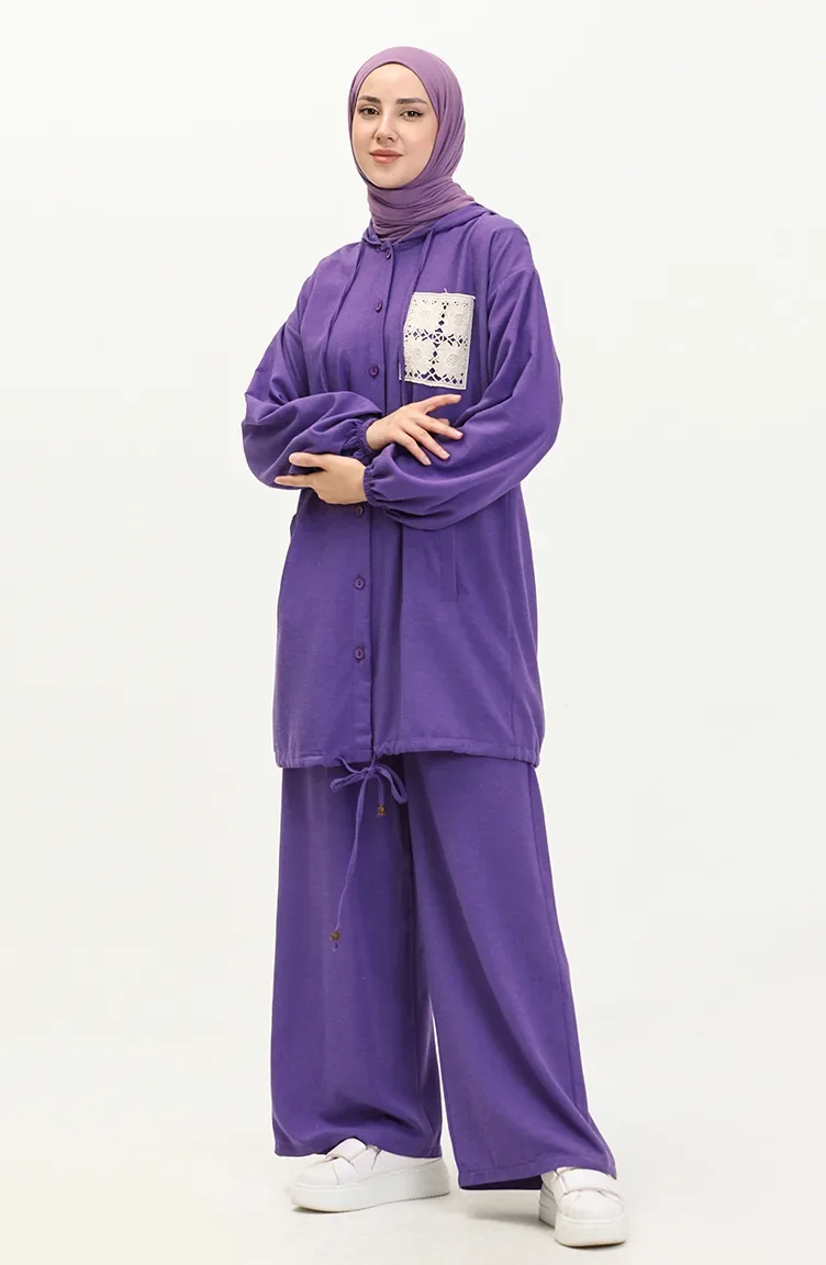 Ensemble Tunique Pantolon en Lin 24Y8997-01 Pourpre  24Y8997-01