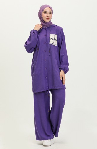 Ensemble Tunique Pantolon en Lin 24Y8997-01 Pourpre  24Y8997-01