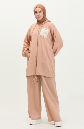 Ensemble Tunique Pantolon en Lin 24Y8997-02 Vison  24Y8997-02