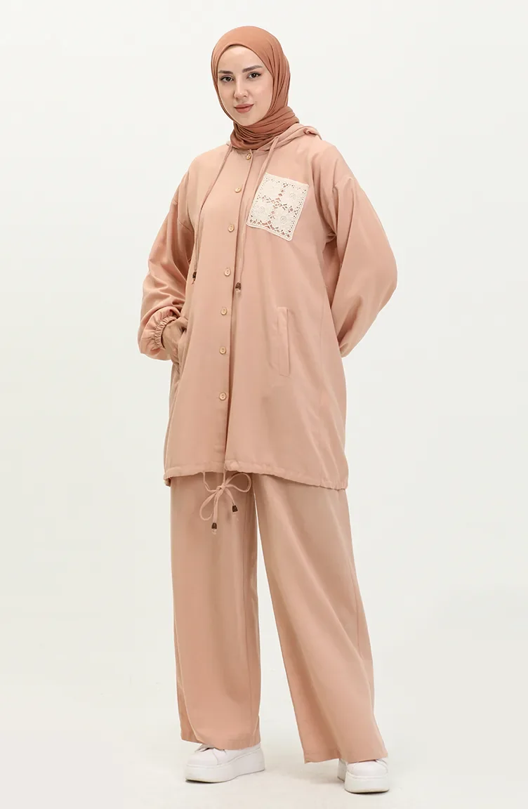 Ensemble Tunique Pantolon en Lin 24Y8997-02 Vison  24Y8997-02