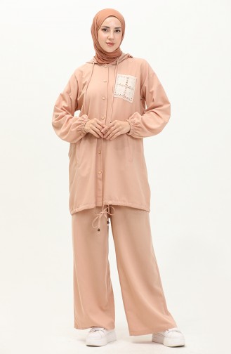 Ensemble Tunique Pantolon en Lin 24Y8997-02 Vison  24Y8997-02