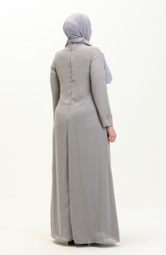Robe de Soirée Grande Taille 2325-01 Gris 2325-01