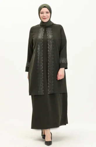 Robe de Soirée Grande Taille 6092-01 Khaki 6092-01