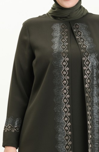 Robe de Soirée Grande Taille 6092-01 Khaki 6092-01