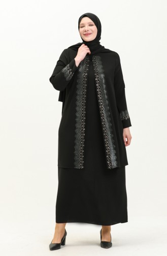 Robe de Soirée Grande taille 6092-04 Noir 6092-04