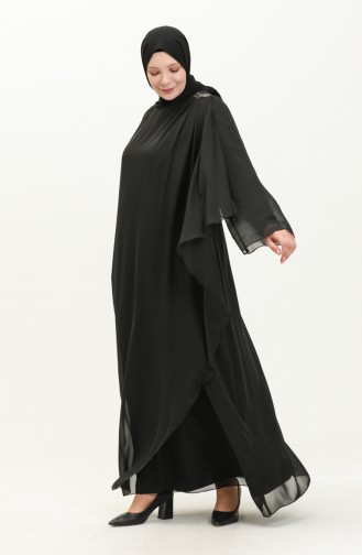 Abendkleid mit Steinen 23030-01 Schwarz 23030-01