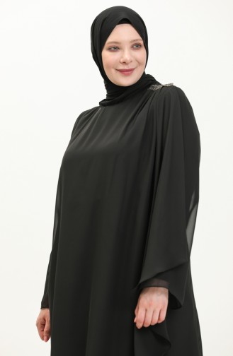 فستان سهرة بتصميم حجر  23030-01  أسود 23030-01