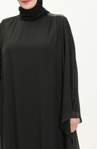 فستان سهرة بتصميم حجر  23030-01  أسود 23030-01