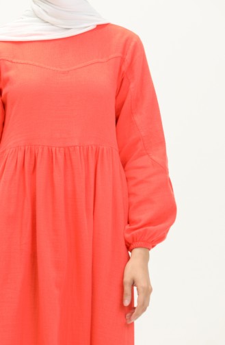 Gerafftes Kleid aus Musselin 24Y8894-03 Granatapfelblüte 24Y8894-03