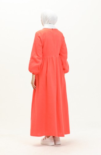 Gerafftes Kleid aus Musselin 24Y8894-03 Granatapfelblüte 24Y8894-03