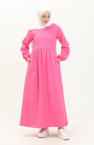 Muslin Pleated Dress 24Y8894-04 Fuchsia 24Y8894-04