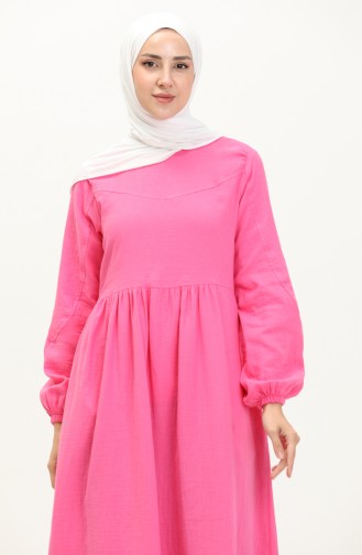 Muslin Pleated Dress 24Y8894-04 Fuchsia 24Y8894-04