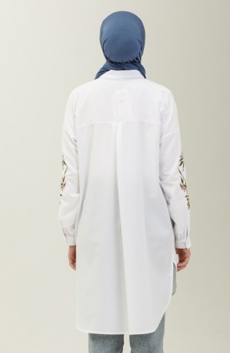 Terry Cotton Embroidered Tunic 60056-01 white 60056-01
