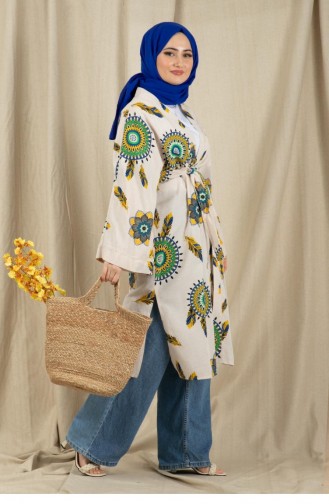 Svt2338 Etnik Desenli Kimono-Yeşil