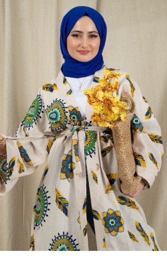 Svt2338 Etnik Desenli Kimono-Yeşil