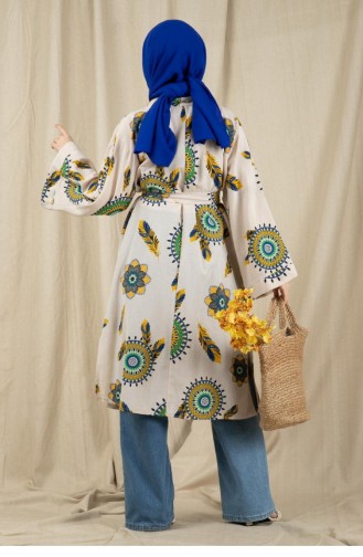 Svt2338 Etnik Desenli Kimono-Yeşil