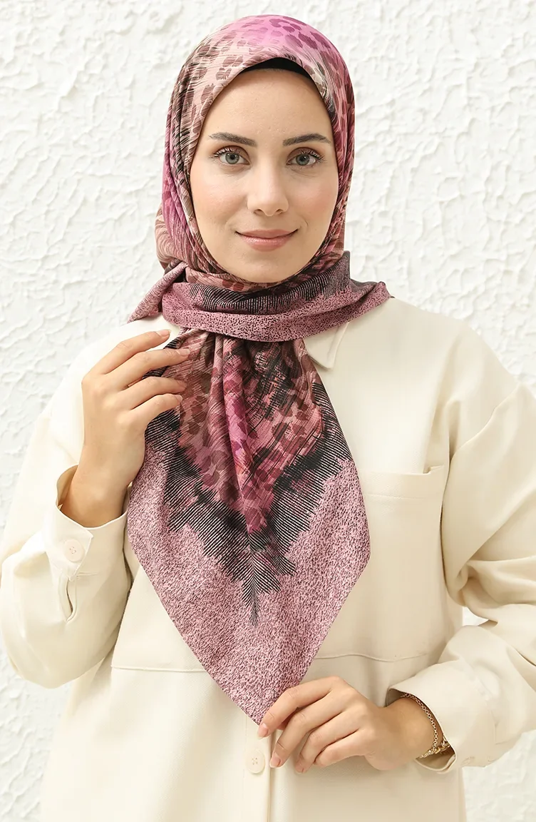 Soft Cotton Scarf 13229-03 Plum Salmon 13229-03