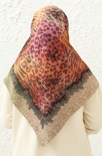 Soft Cotton Scarf 13229-09 Pistachio Green Orange 13229-09