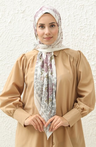 Plain Oversized Scarf DLD-03 Cream Plum 03