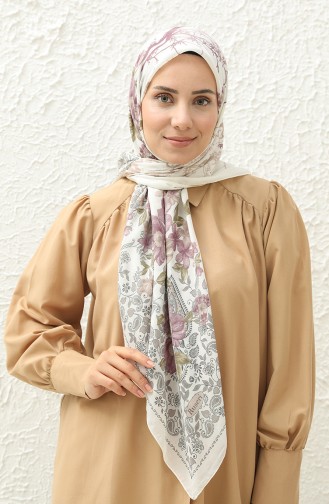 Plain Oversized Scarf DLD-03 Cream Plum 03