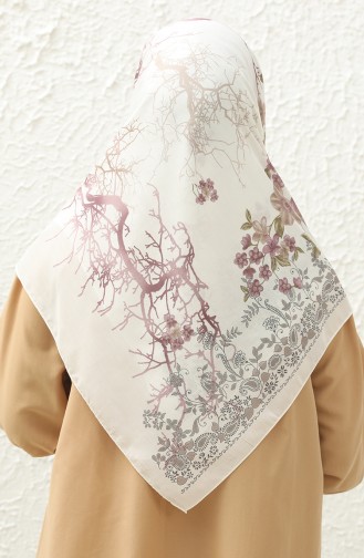 Plain Oversized Scarf DLD-03 Cream Plum 03
