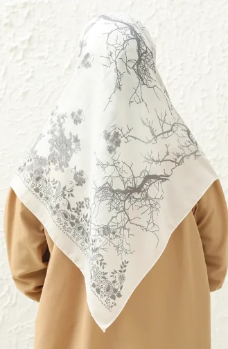 إيشارب سادة واسع DLD-10 رمادي كريمي 10