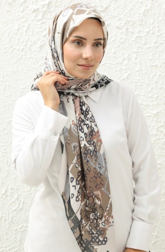 Printed Plus Size Scarf ZYN01-02 Black Tan 01-02